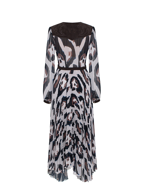 Шифоновое платье-миди с анималистичным принтом, 2