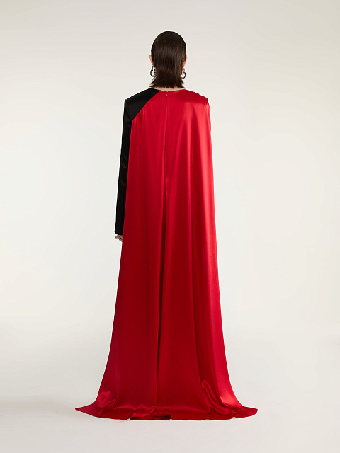 Платье-макси из черного и красного шелка, 10 Платье-макси из черного и красного шелка, 10