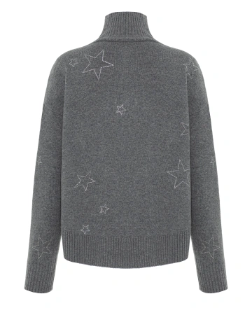 Серый кашемировый свитер со звездами, 2