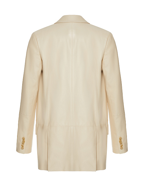 Светло-бежевый кожаный жакет, 2