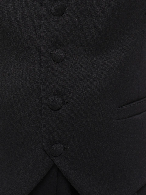 Черный костюм-тройка из шерсти с пайетками, 7