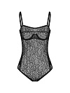 Боди без рукавов, на бретелях, из кружева и бифлекса, на костях Боди без рукавов, на бретелях, из кружева и бифлекса, на костях