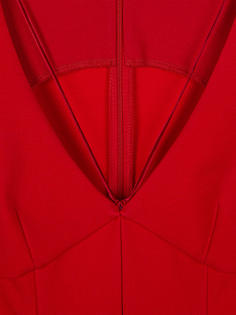 Красное платье-мини с разрезами, 4