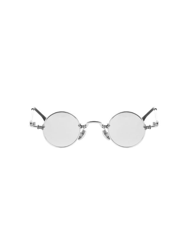 Солнцезащитные очки в серебряной оправе с круглыми серыми линзами, 2