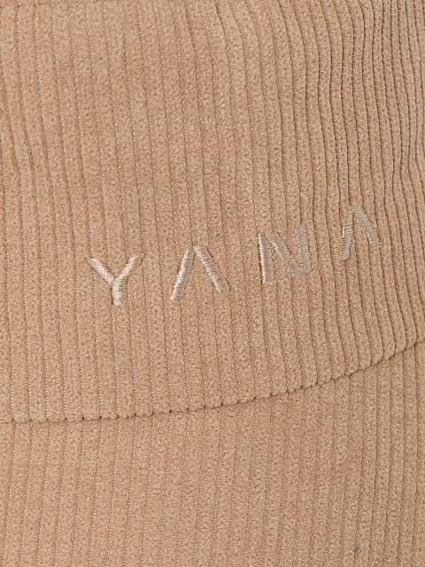 Бежевая вельветовая панама с вышивкой Yana, 3