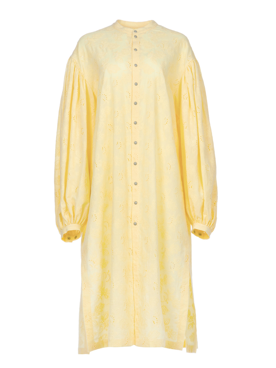 Желтое хлопковое платье-рубашка, 1