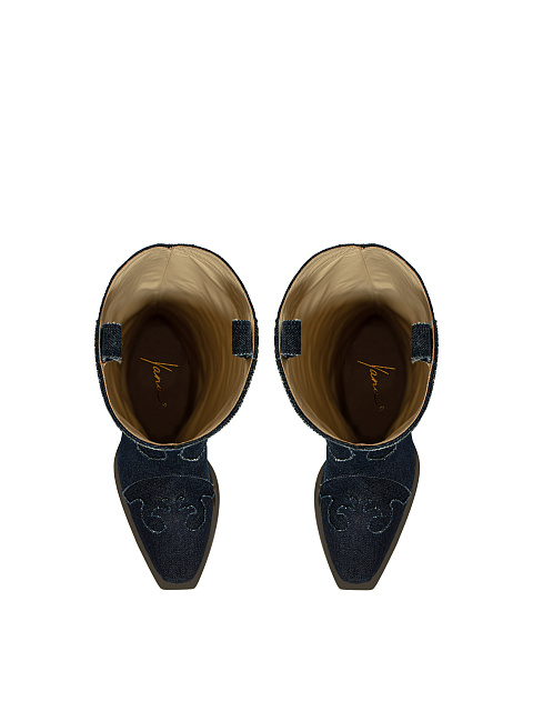 Синие казаки из денима с цепочкой, 4