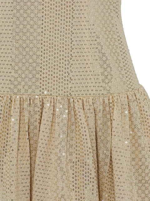 Золотистый комплект из платья-мини и рубашки в пайетках, 7
