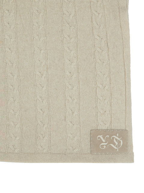 Бежевый плед из кашемира, 2