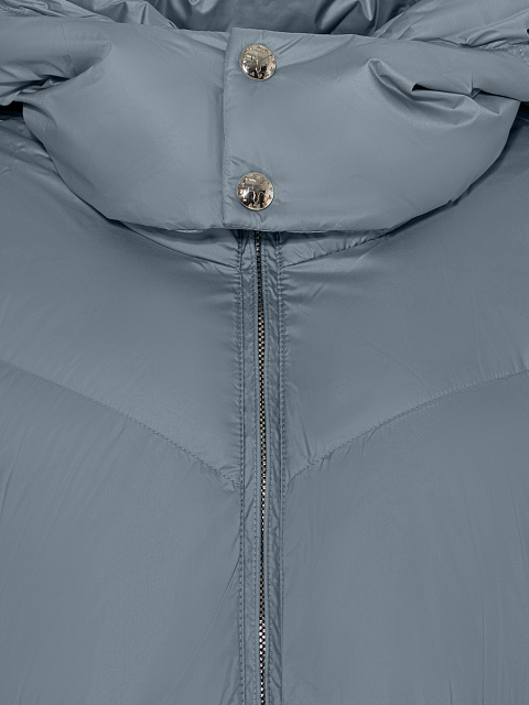 Серый укороченный пуховик с капюшоном, 3 Серый укороченный пуховик с капюшоном, 3