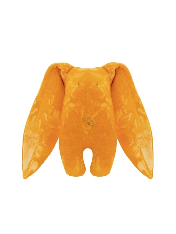 Игрушка "Заяц" оранжевая tie-dye с оранжевой вышивкой, 1