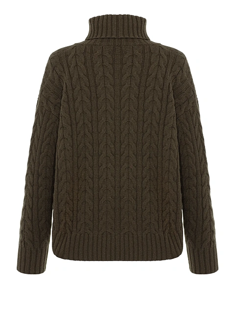 Зеленый кашемировый свитер с воротом, 3