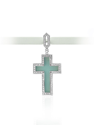 Кулон-крест с топазом, 1 Кулон-крест с топазом, 1