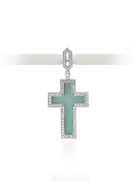 Кулон-крест с топазом, 1