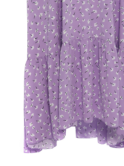 Сиреневое платье-миди из вискозы с цветочным принтом, 3