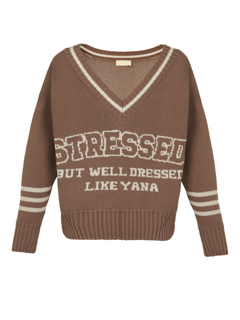 Коричневый свитер Stressed But Well Dressed, 1