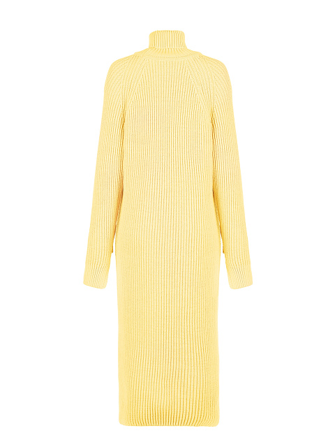 Желтое платье-миди крупной вязки, 2