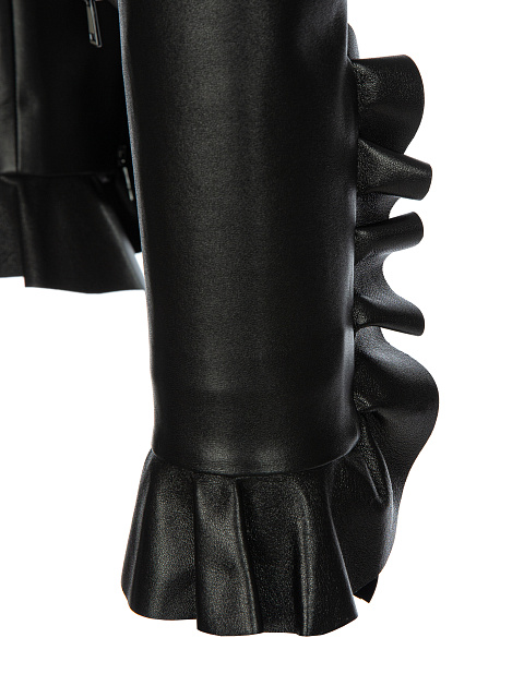 Черная кожаная куртка с баской, 4 Черная кожаная куртка с баской, 4