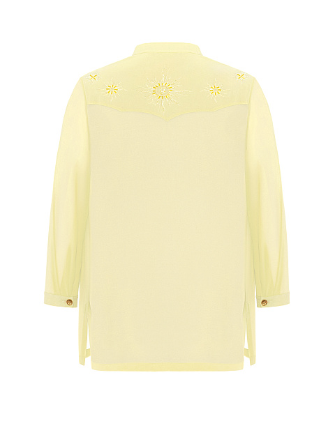 Желтая блузка из шифона с вышивкой, 2