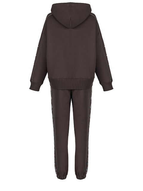 Коричневый трикотажный костюм с вышивкой в виде крестов, 2 Коричневый трикотажный костюм с вышивкой в виде крестов, 2