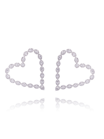 Серьги в виде сердец из белого золота с бриллиантами, 1