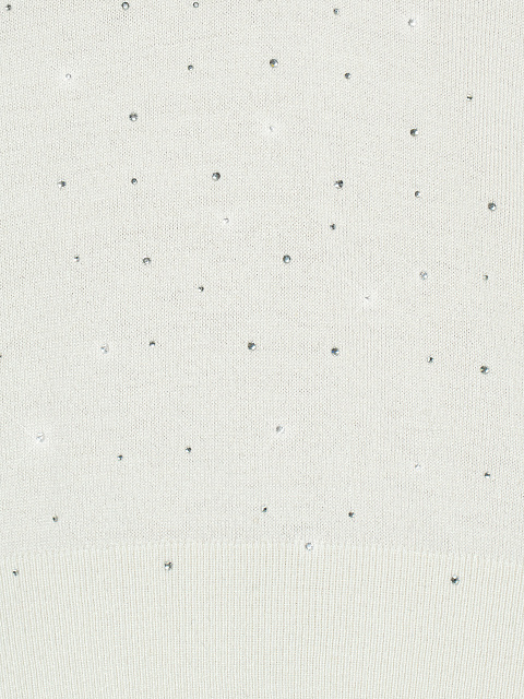 Белый пуловер из кашемира в стразах, 3