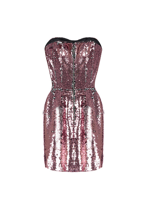 Розовое платье-футляр в пайетках, 2