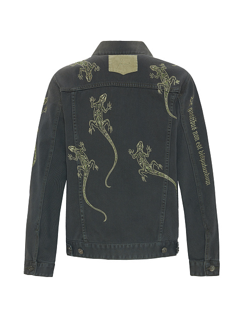 Джинсовая куртка с вышивкой в виде ящериц, 2 Джинсовая куртка с вышивкой в виде ящериц, 2
