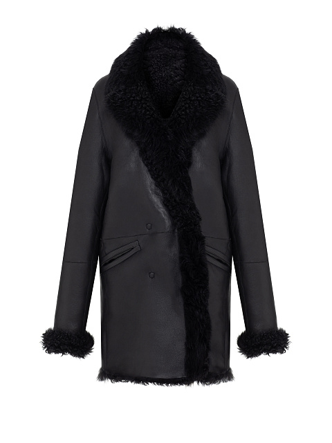 Черная двусторонняя шуба из овчины, 3 Черная двусторонняя шуба из овчины, 3