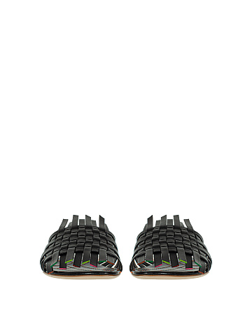 Черные плетеные кожаные мюли, 2