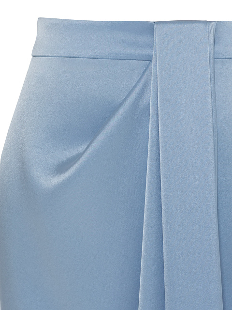 Голубой шелковый костюм из жакета и юбки с вышивкой кристаллами, 8