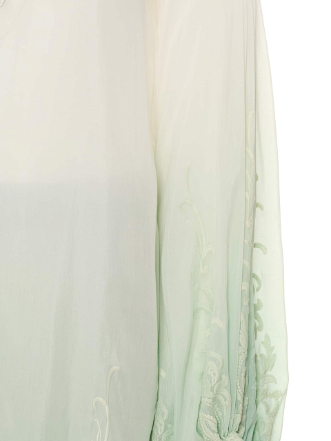 Бирюзовый костюм-двойка с вышивкой, 4