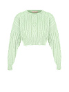 Укороченный мятный свитер с косами Укороченный мятный свитер с косами