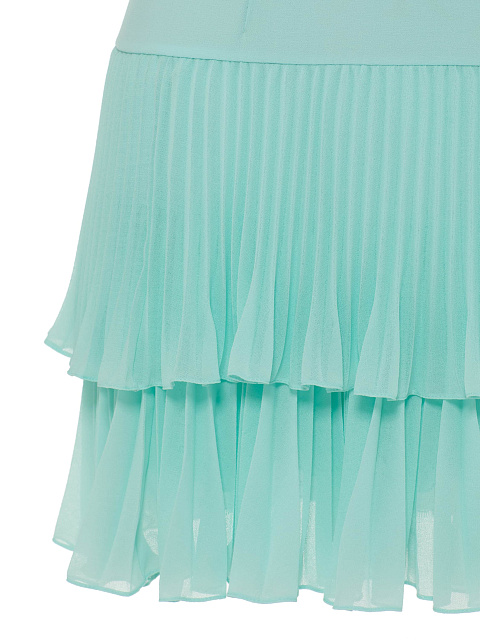 Мятное платье-мини из шифона с воланами, 3