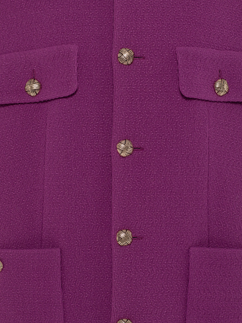 Фиолетовый однобортный жакет, 3