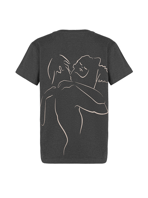 Хлопковая серая футболка с принтом №7 на спине, 1 Хлопковая серая футболка с принтом №7 на спине, 1