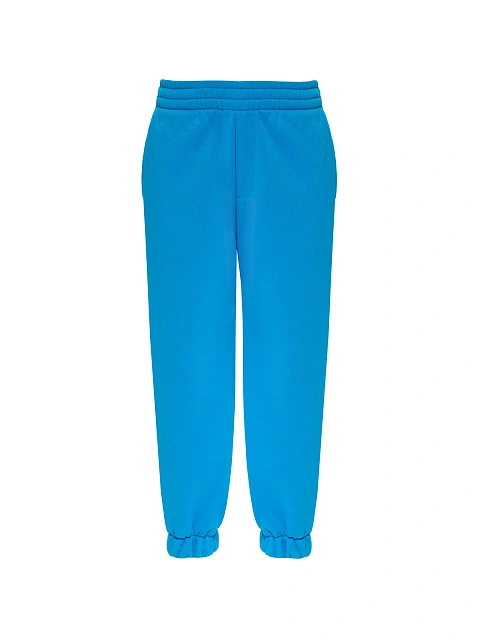 Синий детский трикотажный костюм с вышивкой, 3