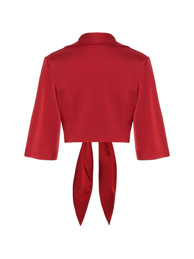 Красная укороченная блузка на завязках, 2