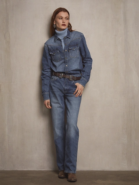 Прямые джинсы синего цвета, 2