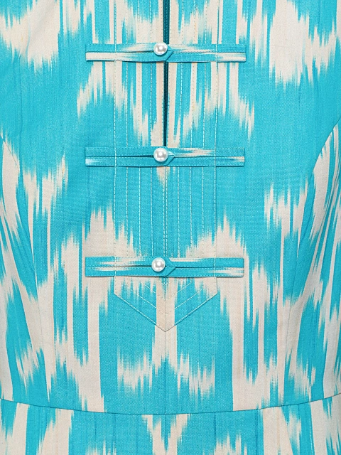 Голубое платье-мини из хлопка с принтом, 4 Голубое платье-мини из хлопка с принтом, 4