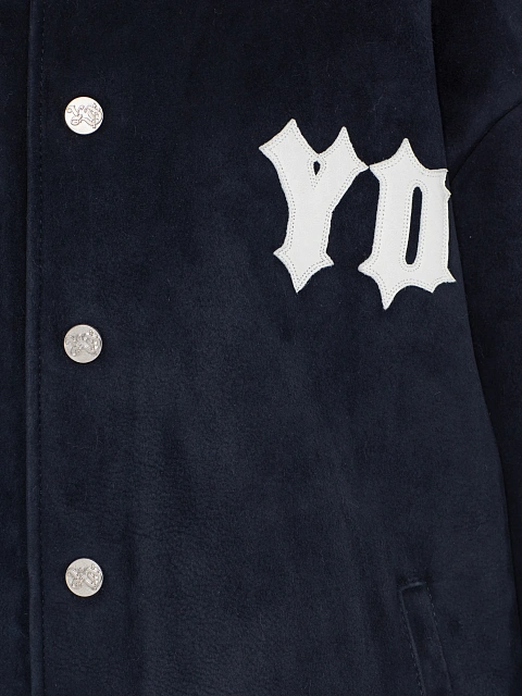 Синий объемный бомбер из овчины, 3 Синий объемный бомбер из овчины, 3