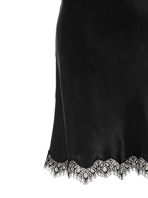 Черное платье-макси из шифона с цветочным принтом и кружевом, 6