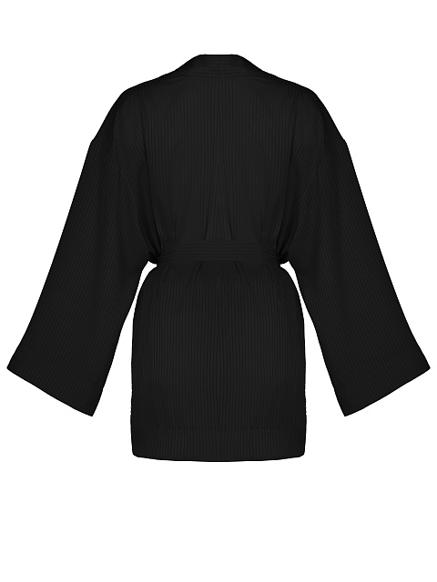 Черный шифоновый комплект из накидки и шорт, 3