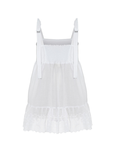 Белый топ из хлопка с бретелями на завязках, 3