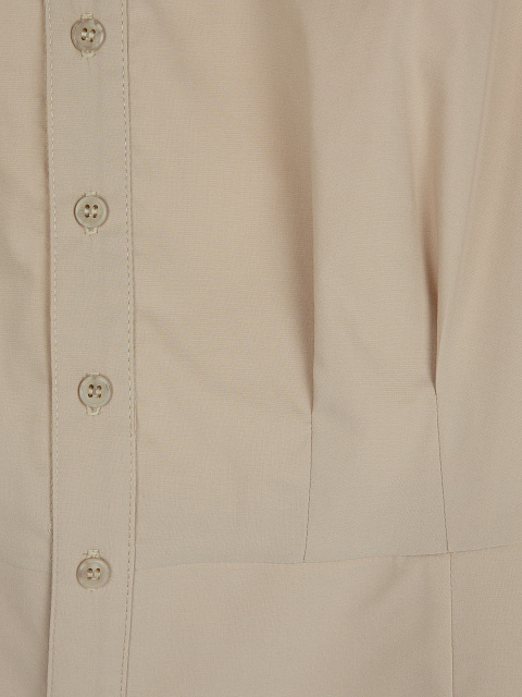 Бежевая хлопковая рубашка с баской, 3