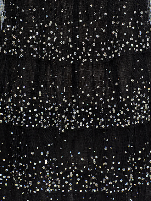 Черное платье-мини со стразами, 7