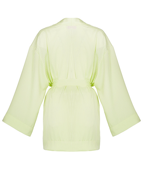 Салатовый шифоновый комплект из накидки и шорт, 3