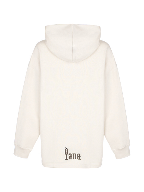 Бежевое худи с черным принтом, 2 Бежевое худи с черным принтом, 2