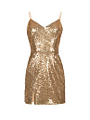 Золотое платье-мини в пайетках