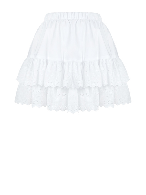 Белая хлопковая юбка-мини, 1